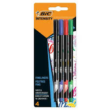 Feutres d'écriture intensity fin couleurs assorties BIC 4 unités