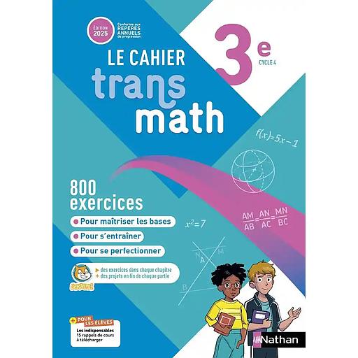 [NAT505283] Cahier Transmath 3e - Cahier de l'élève