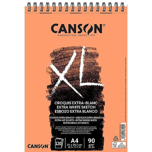 [787500] Bloc de Papier Canson XL Extra-Blanc 120 Feuilles A4 90g