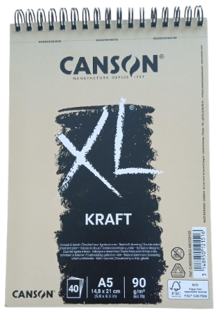 [R2832] Bloc XL Kraft Canson - A5 - 90g/m² 60 Feuilles