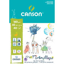 [400110214] Bloc de Dessin 40 Feuille A3 Gribouillage 160 Grs