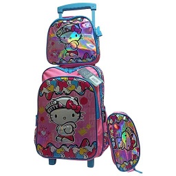 CARTABLE A ROULETTE 16" 3 PIECES JASMINESTAR HELLO KITTY