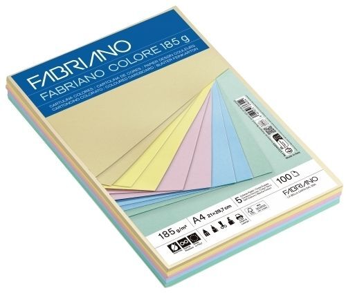 Paquet de 100 Feuille Multicolore A4 185Grs