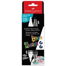 [285503] Lot de 2 feutres acrylique - Blanc/Noir