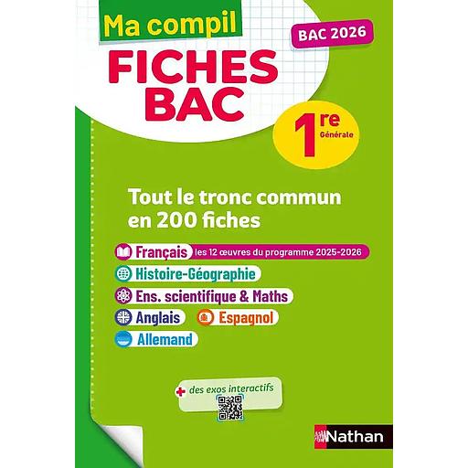 Tout le tronc commun en 200 fiches 1re générale