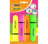 Surligneur FLUO - Blister de 4 BIC
