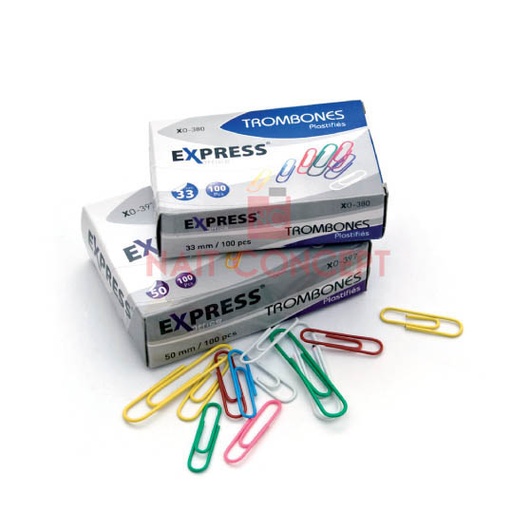 Trombones Express Plastifié 28mm 100 pcs