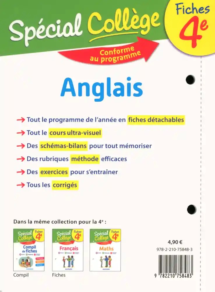 Fiches Anglais 4e Spécial Collège