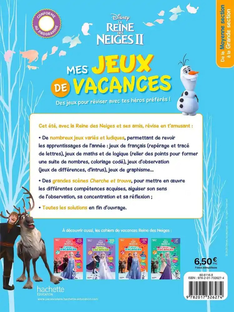 Mes jeux de vacances La Reine des neiges 2