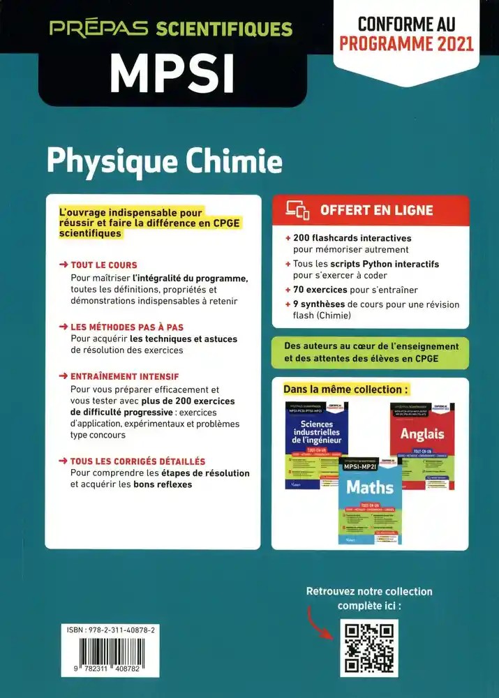 Physique Chimie MPSI tout-en-un