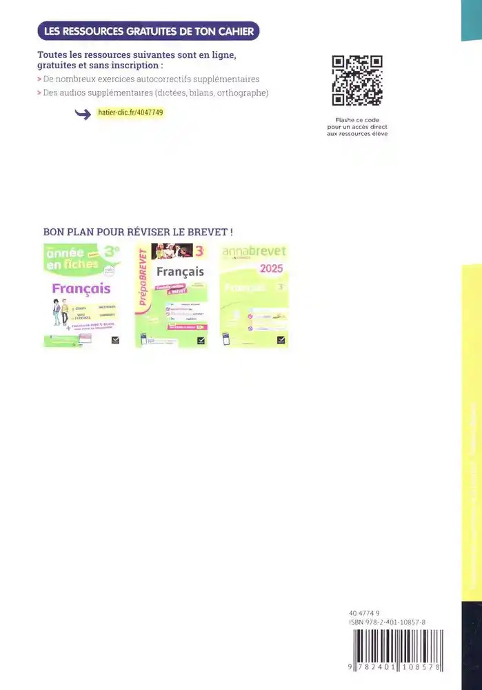 Cahier de Français 3e