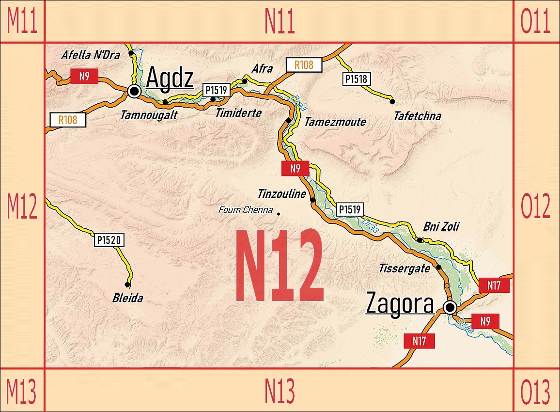 Carte Touristique N12: Agdz - Zagora - Vallée du Drâa