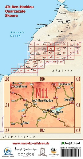 Carte Touristique M11 Aït Ben Haddou - Ouarzazate - Skoura
