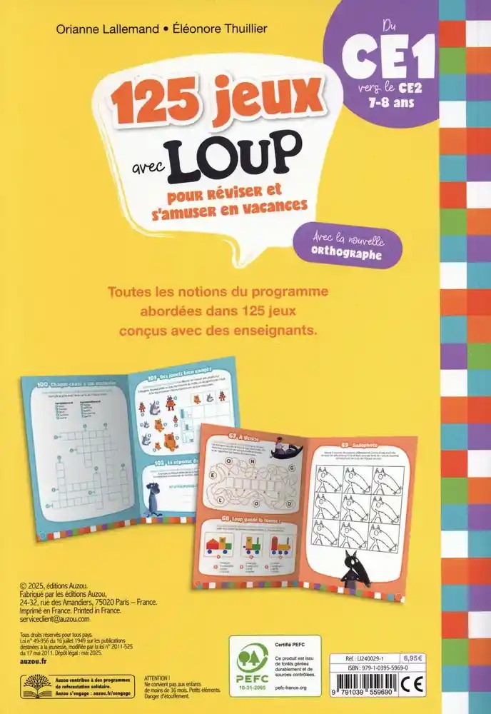 125 jeux avec Loup pour réviser et s'amuser en vacances