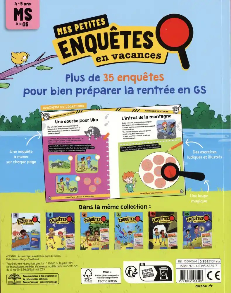 Mes petites enquêtes en vacances de la MS à la GS