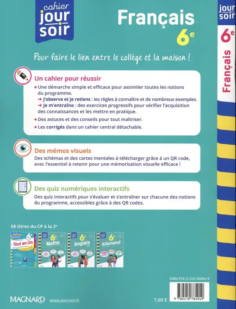 Cahier du jour/Cahier du soi Français 6e