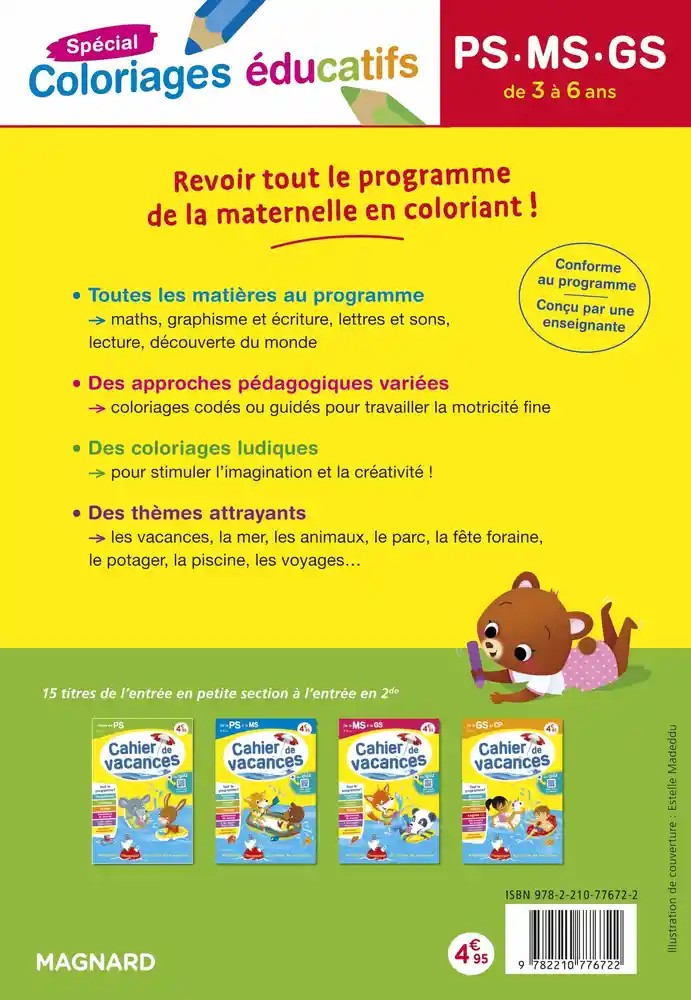 Cahier de vacances PS-MG-GS